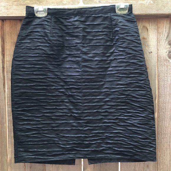 Stunning Dolce & Gabbana Metallic Black‎ Pencil Skirt Sz 42 (US 6) - EUC - Picture 1 of 10
